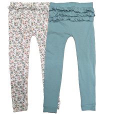 GX537: Infant Girls  2 Pack Leggings With Frill Back (5-6 Years)